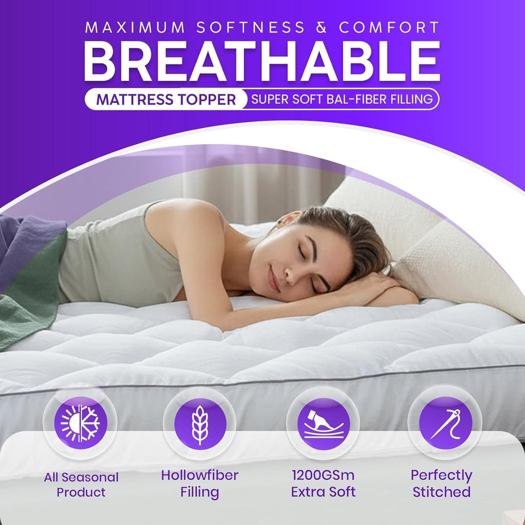 Single Mattress Topper - 10cm Thick 1200 GSM