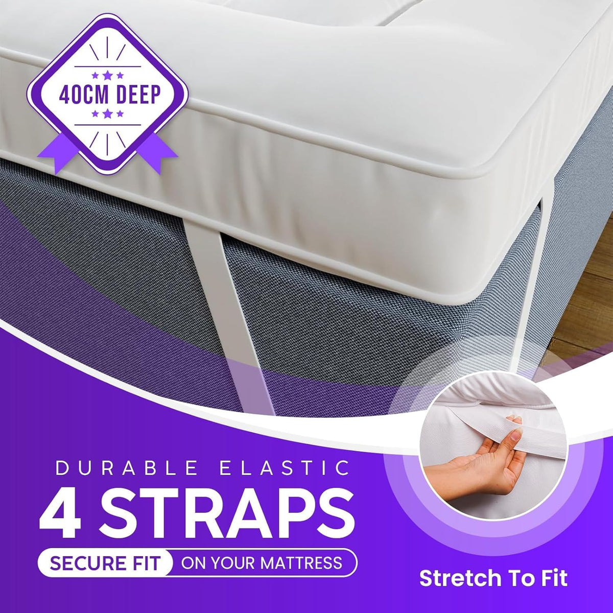 Single Mattress Topper - 10cm Thick 1200 GSM